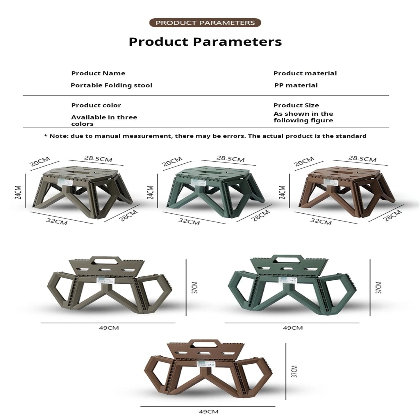 Portable Folding Camping Stool - High Load Bearing Outdoor Chair for Fishing, Beach & Camping