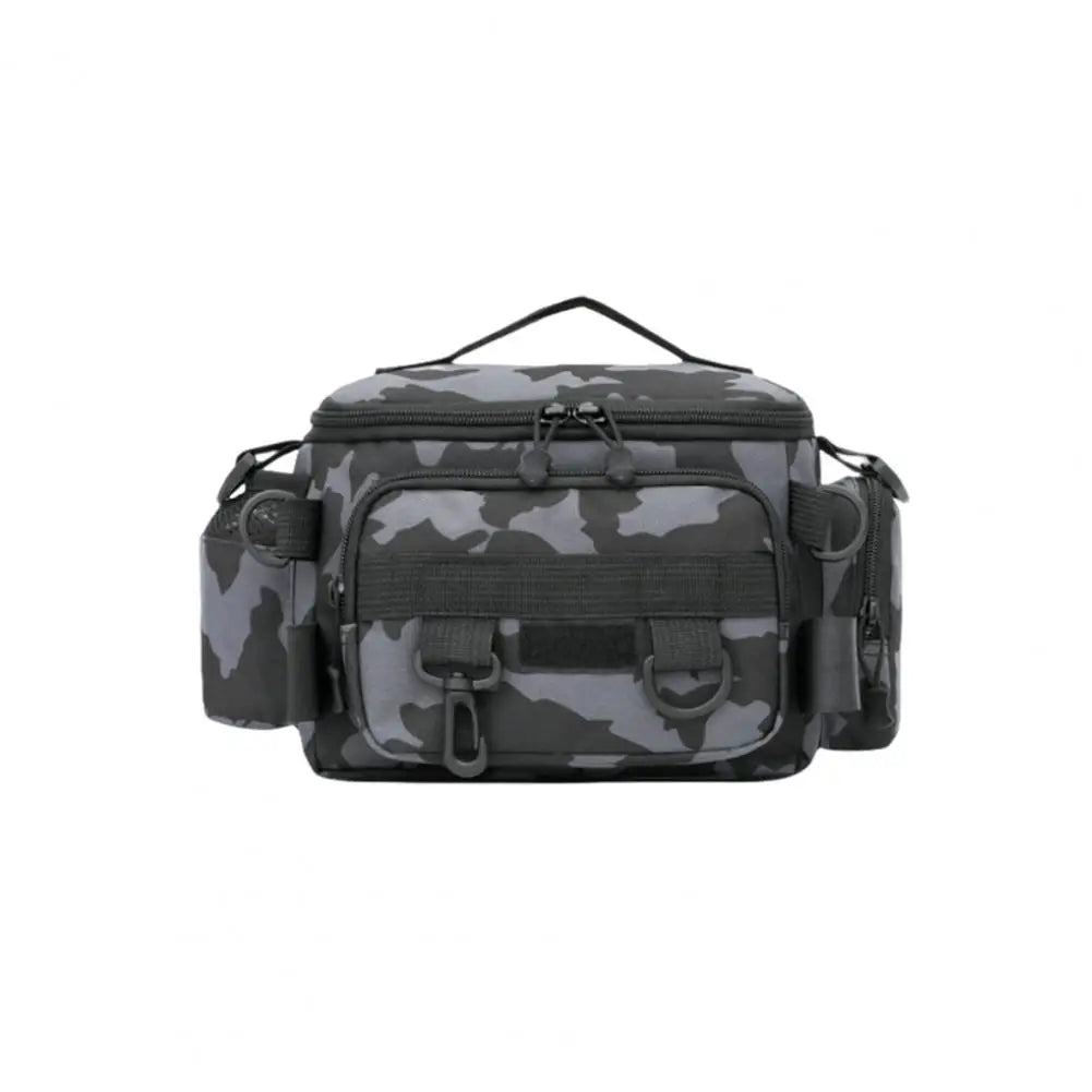 Portable Fishing Tackle Shoulder Bag - Multi-Purpose Storage with Rod Holder for Outdoor Sports & Fly Fishing