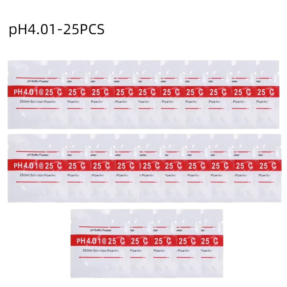 pH Buffer Powder Calibration Solution - 25pcs 4.00/6.86/9.18 for pH Test Meters