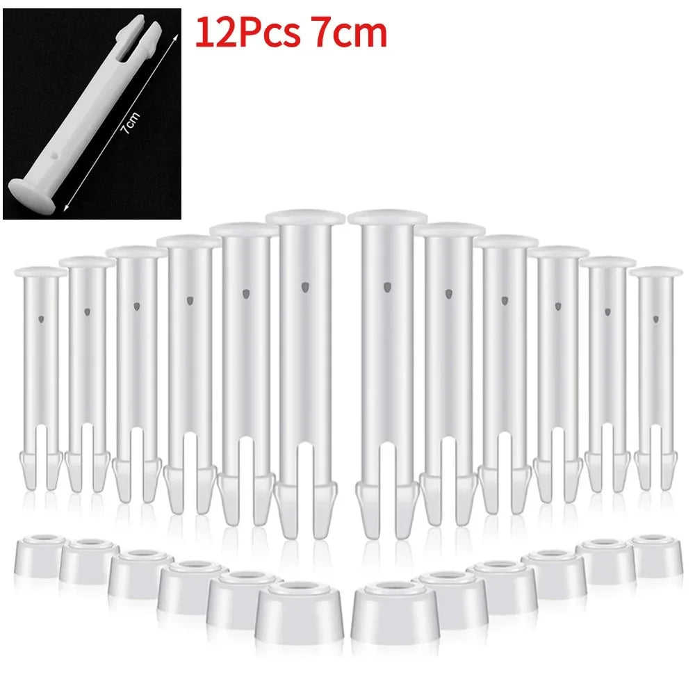 Intex Pool Joint Pin Replacement Set - 12/24 Piece Plastic Lock Pins with Rubber Seals for Round Metal Frame Swimming Pools
