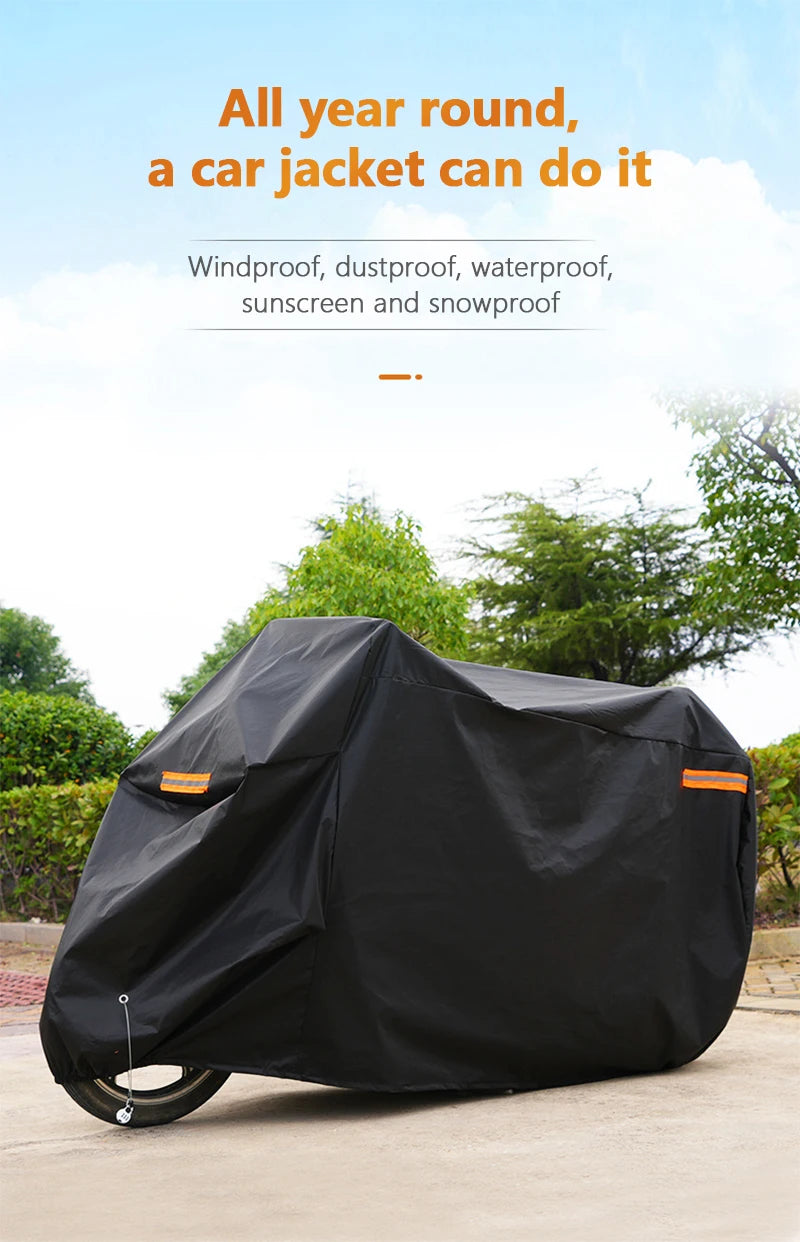 Universal Motorcycle Cover - Waterproof Oxford Fabric with UV Protection, Dustproof & Sunshade for Outdoor Motorbike Storage