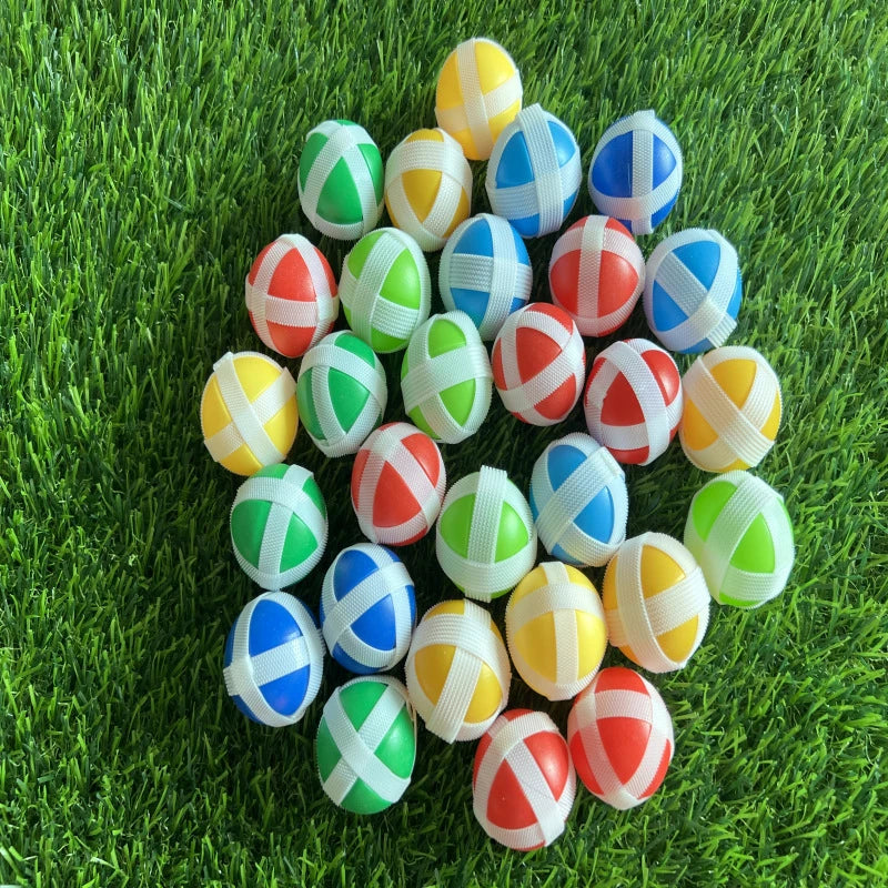 12PCS Kids Sucker Sticky Ball Toy - Outdoor Sports Catch Ball Game Set
