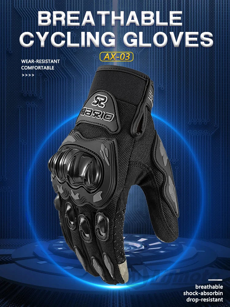 Full Finger Motorcycle Gloves - Summer Breathable, Touch Screen, Non-Slip Racing Gloves