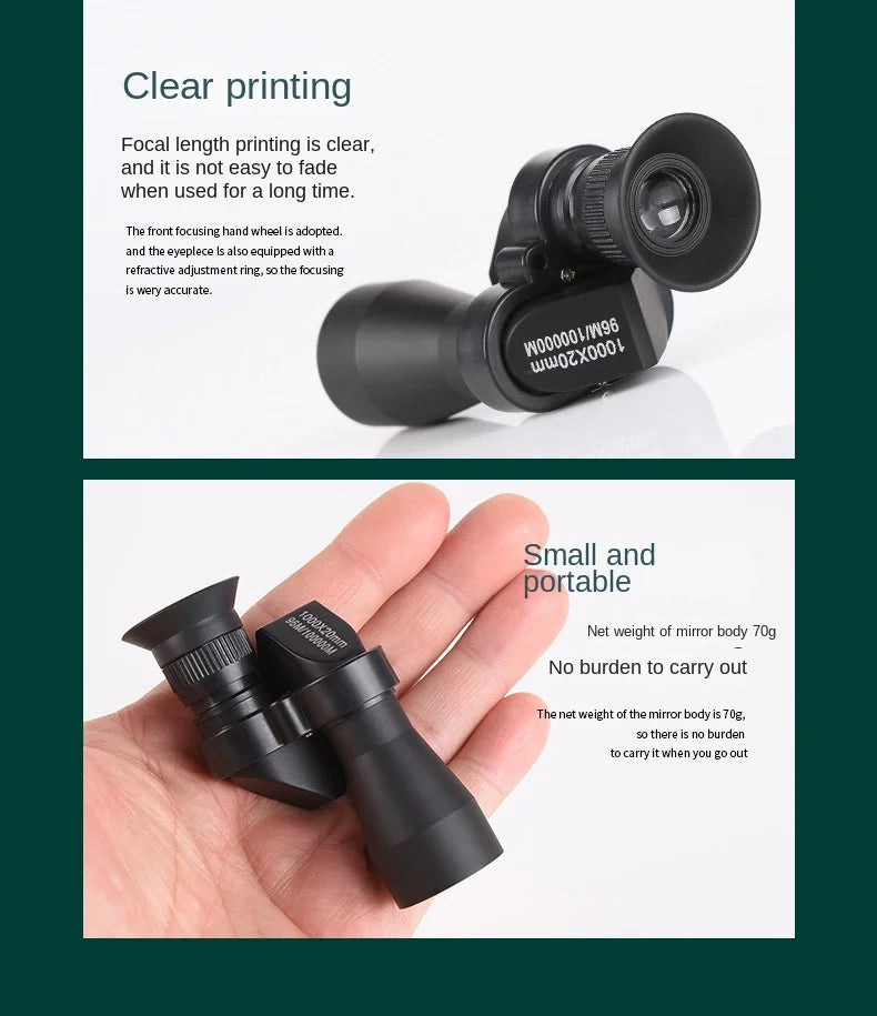 High-Definition Portable Monocular Telescope - High Magnification Zoom for Hunting, Camping, Mountaineering & Outdoor Fishing