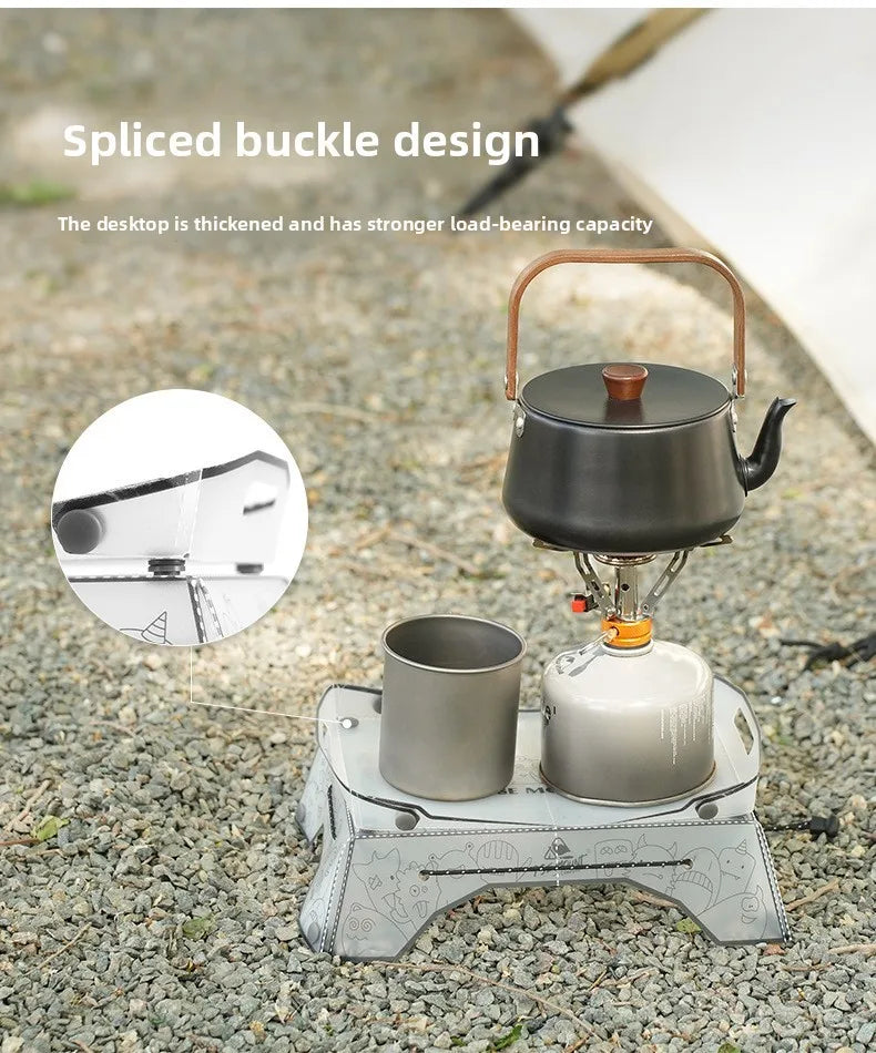Ultralight Folding Mini Camp Table - 97g Portable PP Camping & Hiking Tray