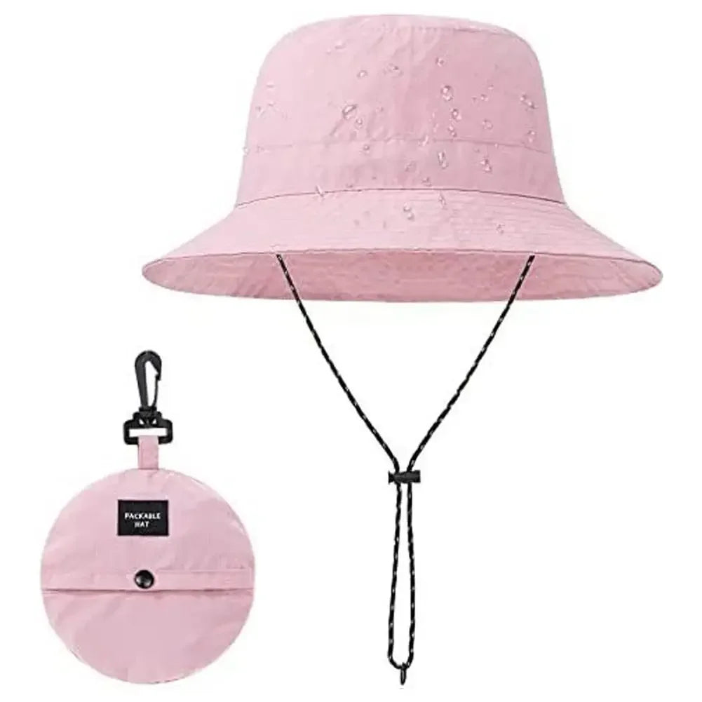 Unisex Waterproof Panama Bucket Hat - Anti-UV Sun Protection for Outdoor Camping, Hiking & Mountaineering