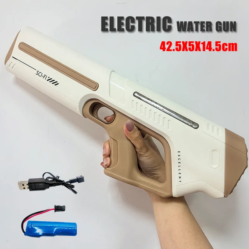 Electric High Pressure Water Gun - Kids Summer Pool Toy for Outdoor Water Fight Games