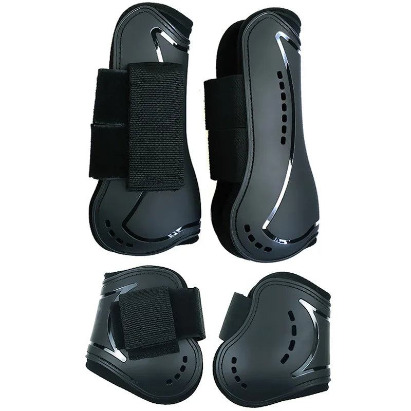 Adjustable Horse Leg Splint Boots - PU Neoprene Protective Support for Training, Racing, Riding & Jumping
