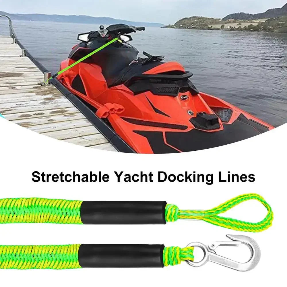 Marine Bungee Dock Lines - Universal Mooring Rope for Boats, Kayaks, Jet Skis, Pontoons & Watercraft