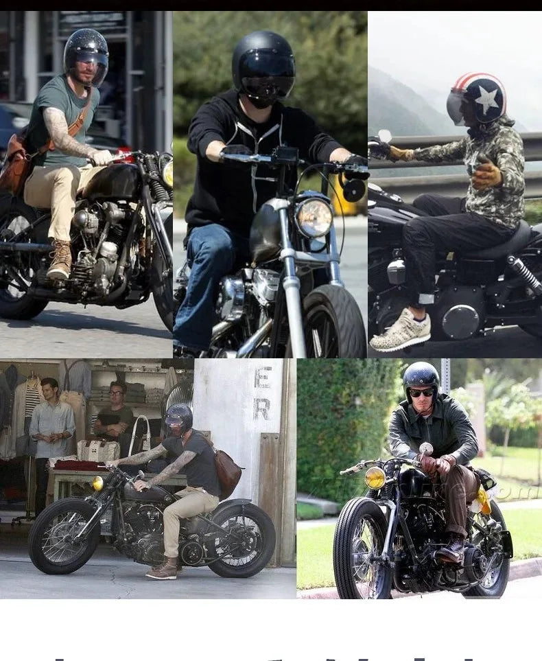 Retro Motorcycle Helmet Bubble Visor - Anti-Fog UV Protection HD Lens for Open Face Half Helmets