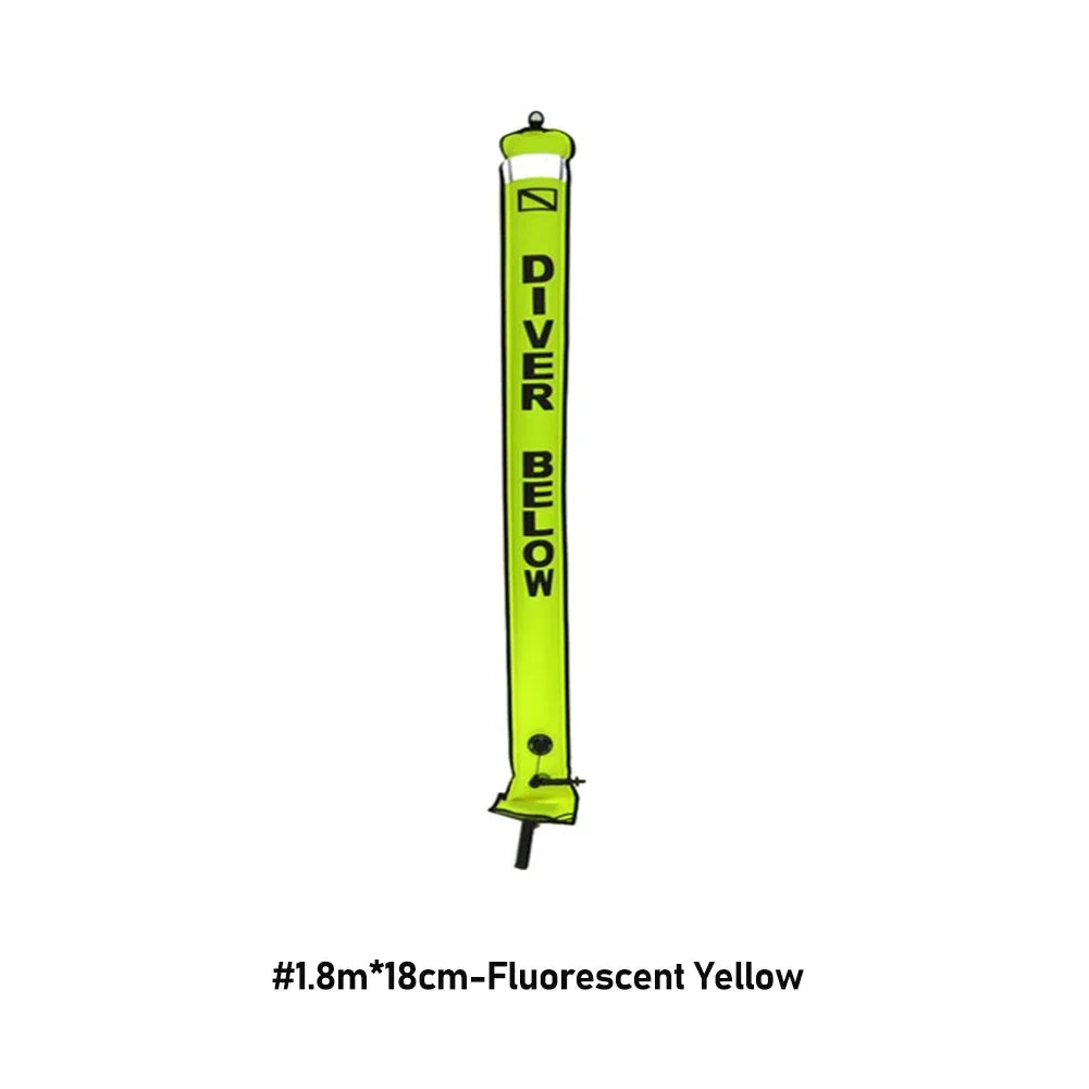 Professional Scuba Diving Safety Signal Tube - High Quality Inflatable Surface Marker Buoy (SMB) - 1.2M/1.5M/1.8M Diver Below Safety Sausage