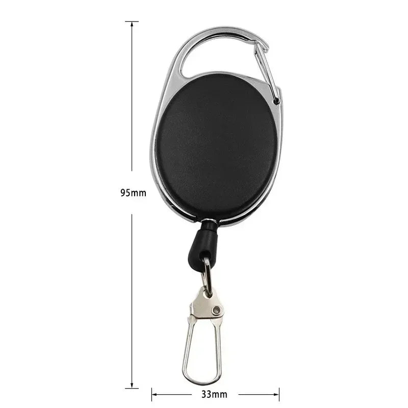 Retractable Badge Holder with Keychain - ID Card Holder with Backpack Clip, Lanyard & Hiking Buckle Key Ring Tool