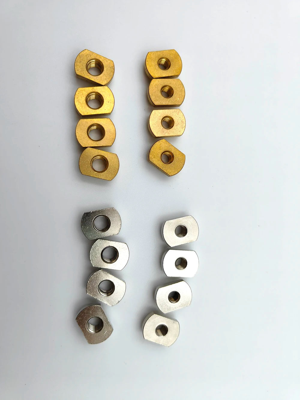 Brass Hydrofoil T-Nuts Kit (4pcs) - M8/M6 Track Mounting Hardware for All Water Sports Surfing Boards and Outdoor Hydrofoil Accessories