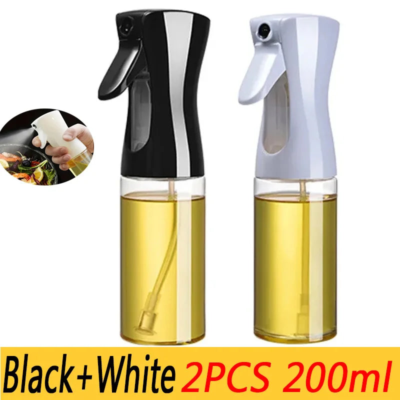 Multi-Size Oil Spray Bottle Set (200ml/300ml/500ml) - BBQ Cooking Olive Oil Sprayer for Kitchen Baking, Empty Refillable Vinegar Bottle with Oil Brush