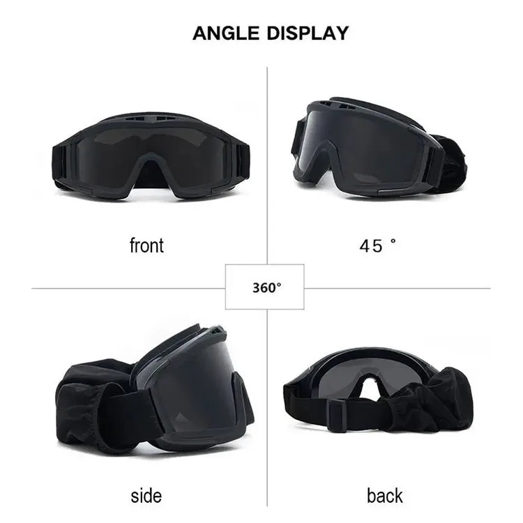 Tactical Anti-Impact Safety Goggles - Explosion Proof Protection for Airsoft, Paintball, Hunting & Mountaineering