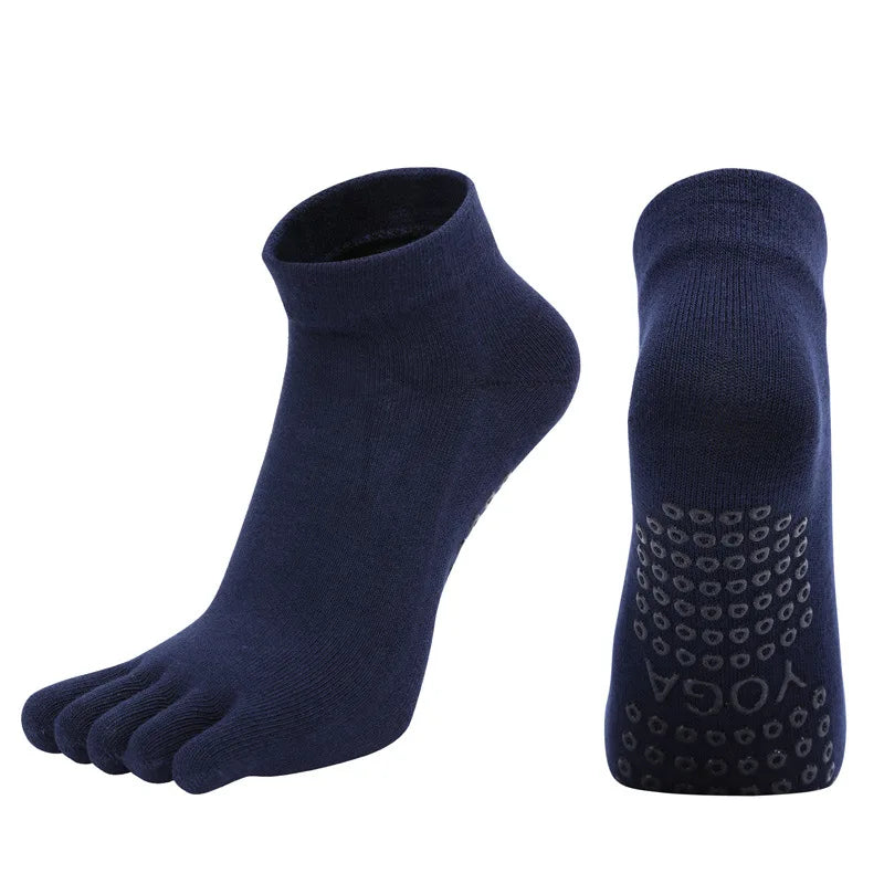Five-Finger Cotton Yoga Socks - Non-Slip Breathable Quick-Dry Sports Socks for Pilates, Dance, Gym & Fitness