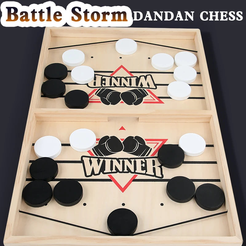 Fast-Paced Table Hockey Desktop Battle Game - Interactive Parent-Child Chess Board Puzzle Sling Toy for Children Party Winner