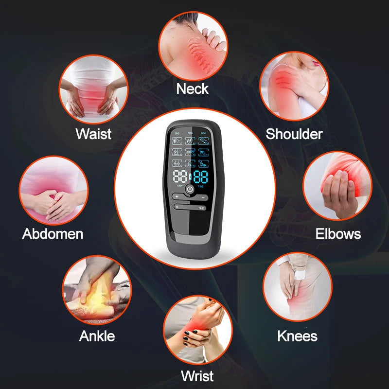 Digital EMS TENS Unit - Electric Muscle Stimulator for Physiotherapy, Acupuncture & Body Massage Therapy with Slimming Functions