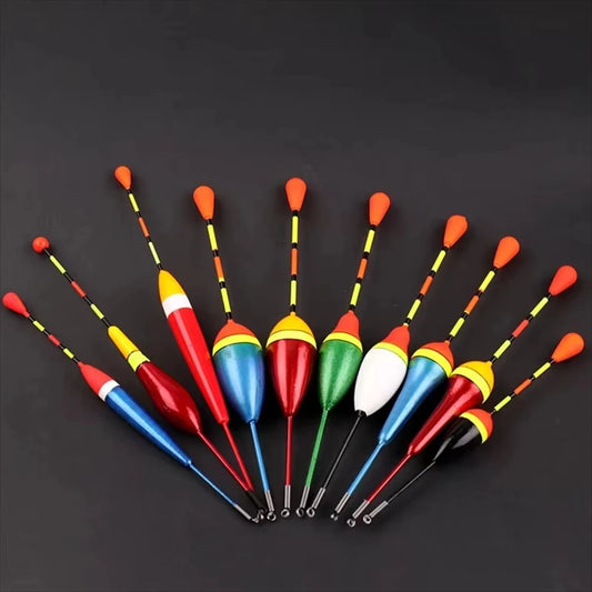 Professional Fishing Float Set - 10 Piece Mixed Size & Color Foam Bobber Collection for Angling Gear & Tackle Accessories