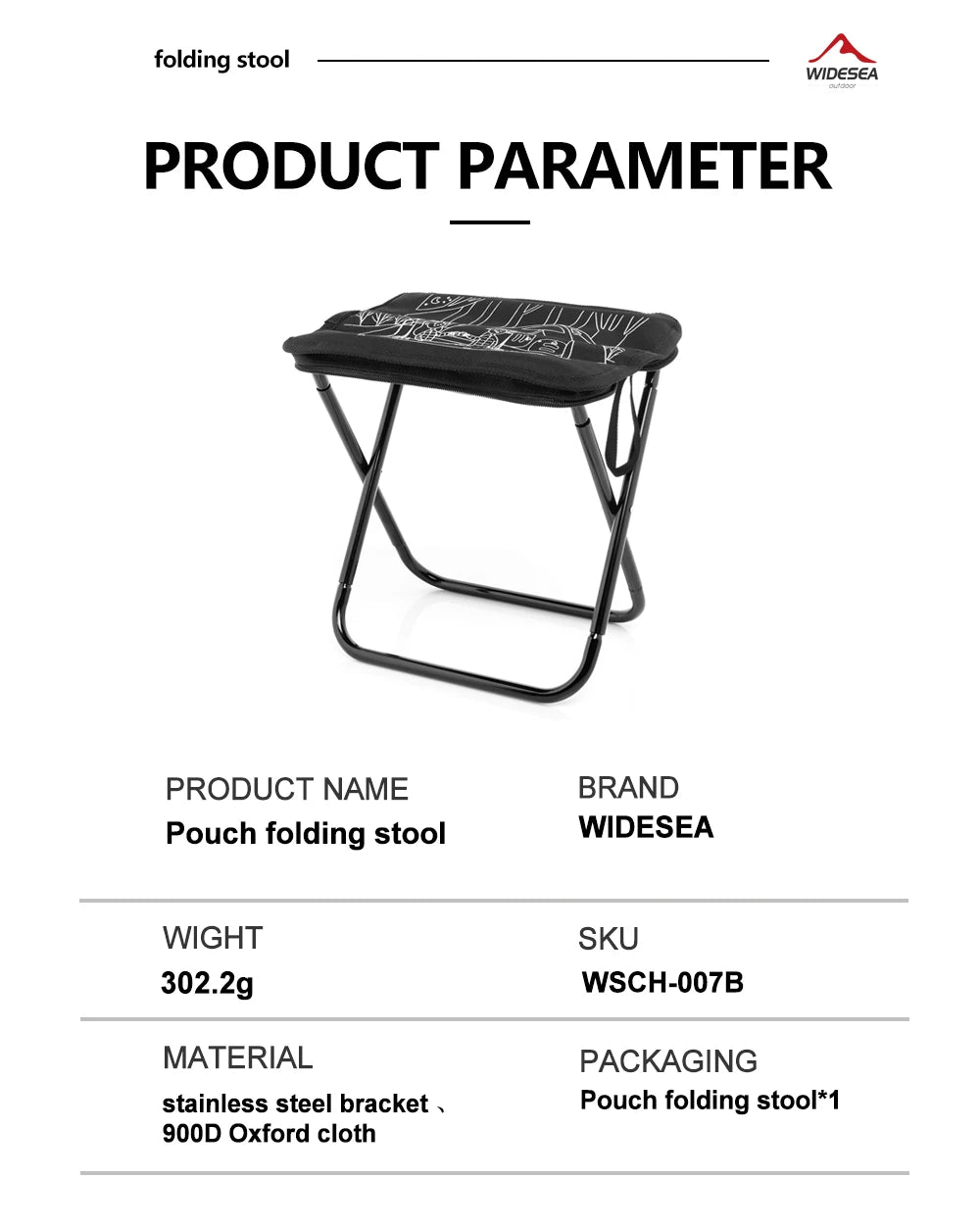 Portable Foldable Camping Chair - Lightweight Stainless Steel Outdoor Stool with Zipper Storage for Hiking, Fishing & Travel