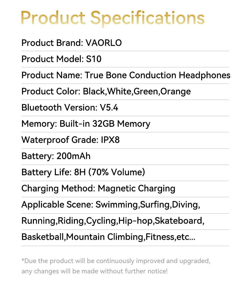 Waterproof Bone Conduction Headphones - Bluetooth 5.4 Wireless Earphones with 32GB MP3 Player for Swimming & Sports (IPX8 Rated)