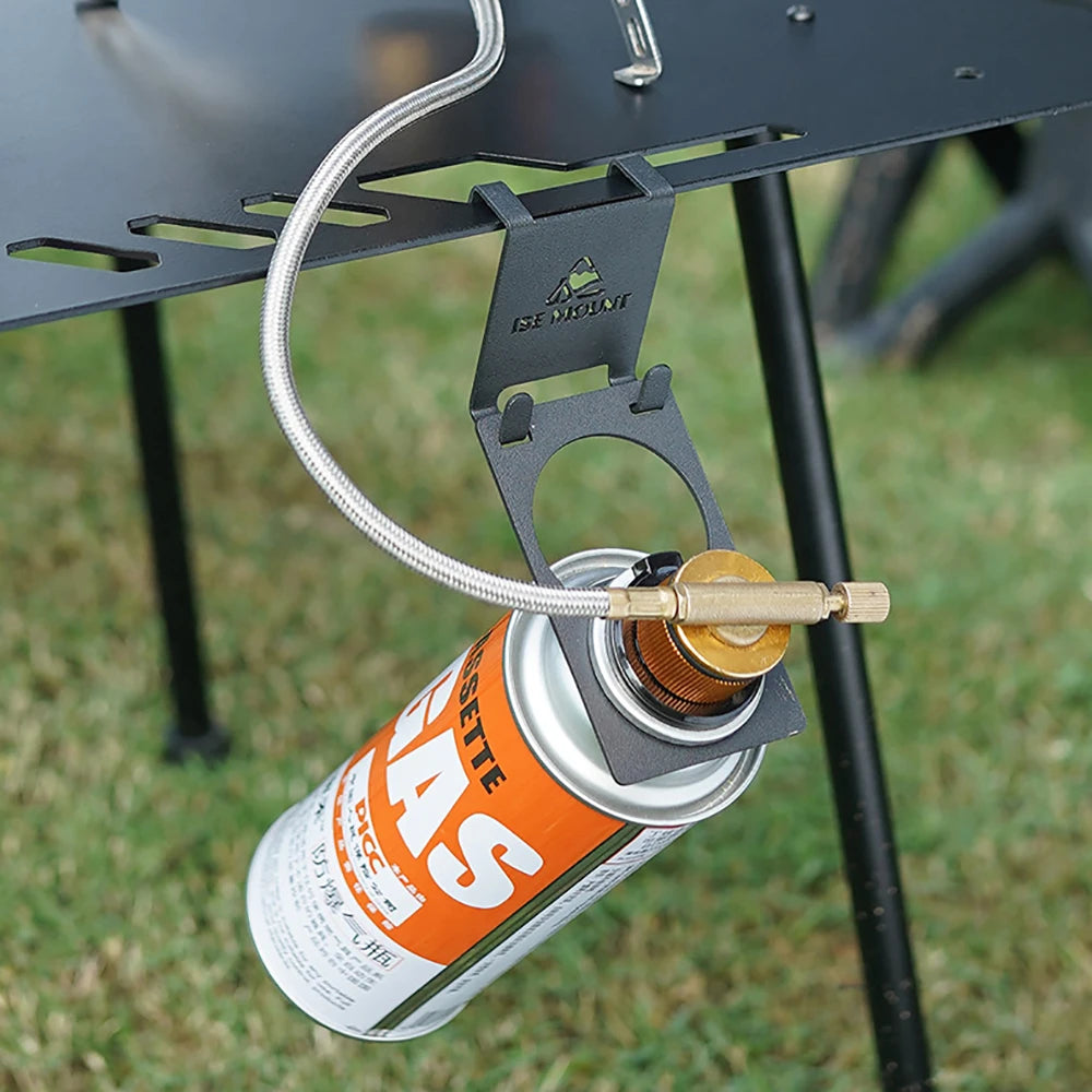 Stainless Steel Gas Canister Hook - Camping Table Stove Tank Hanger Organizer for Outdoor Cooking