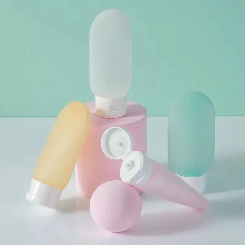 Travel Squeeze Bottles Set - 4 Pack 60ml Refillable Soft Lotion Containers for Shampoo & Toiletries