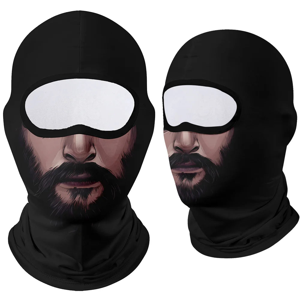 Full Face Balaclava Mask - Breathable Windproof UV Sun Protection - Moto Skull Ghost Clown Design for Summer Spring