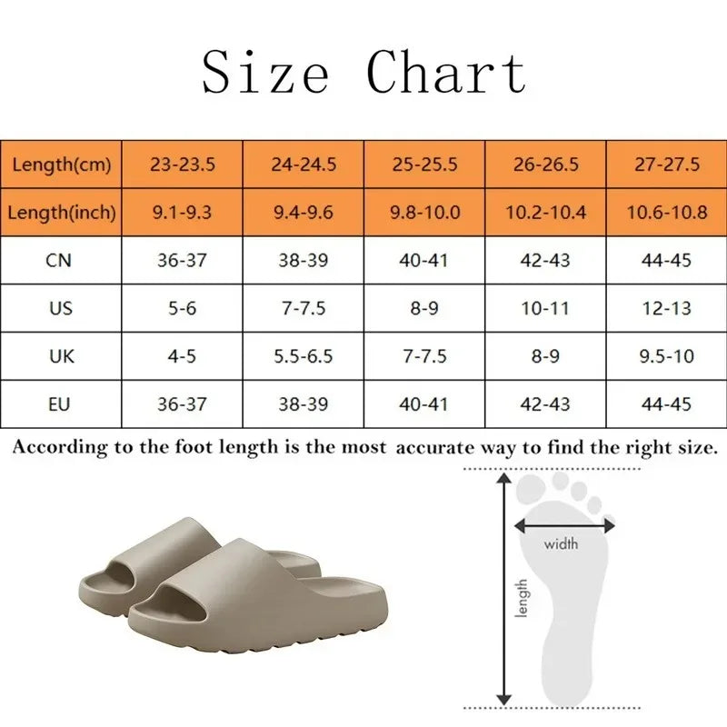 EVA Cloud Slides - Thick Sole Beach Sandals for Men & Women | Soft Bottom Summer Slippers