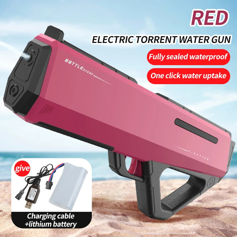 Electric High Pressure Water Gun - Kids Summer Pool Toy for Outdoor Water Fight Games