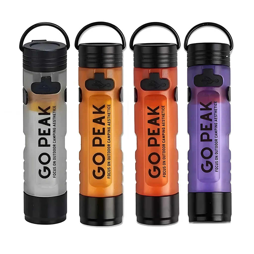 USB Rechargeable LED Mini Flashlight - Gopeak Pocket Keychain Torch with 5050 Chip, Long Endurance for Outdoor Hiking Camping Emergency Trail