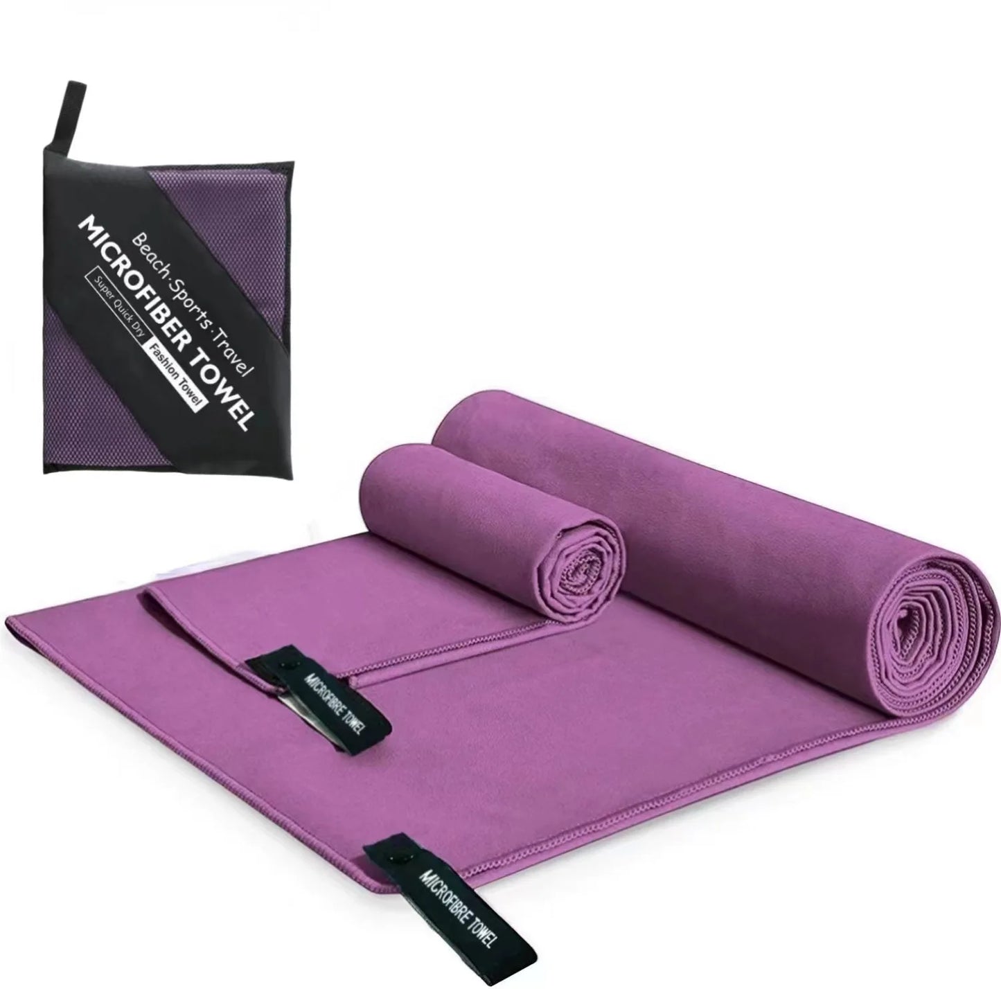 Ultralight Microfiber Sports Towel - Quick Dry Portable Beach Towel with Pocket for Swimming, Pool, Gym, Fitness & Yoga
