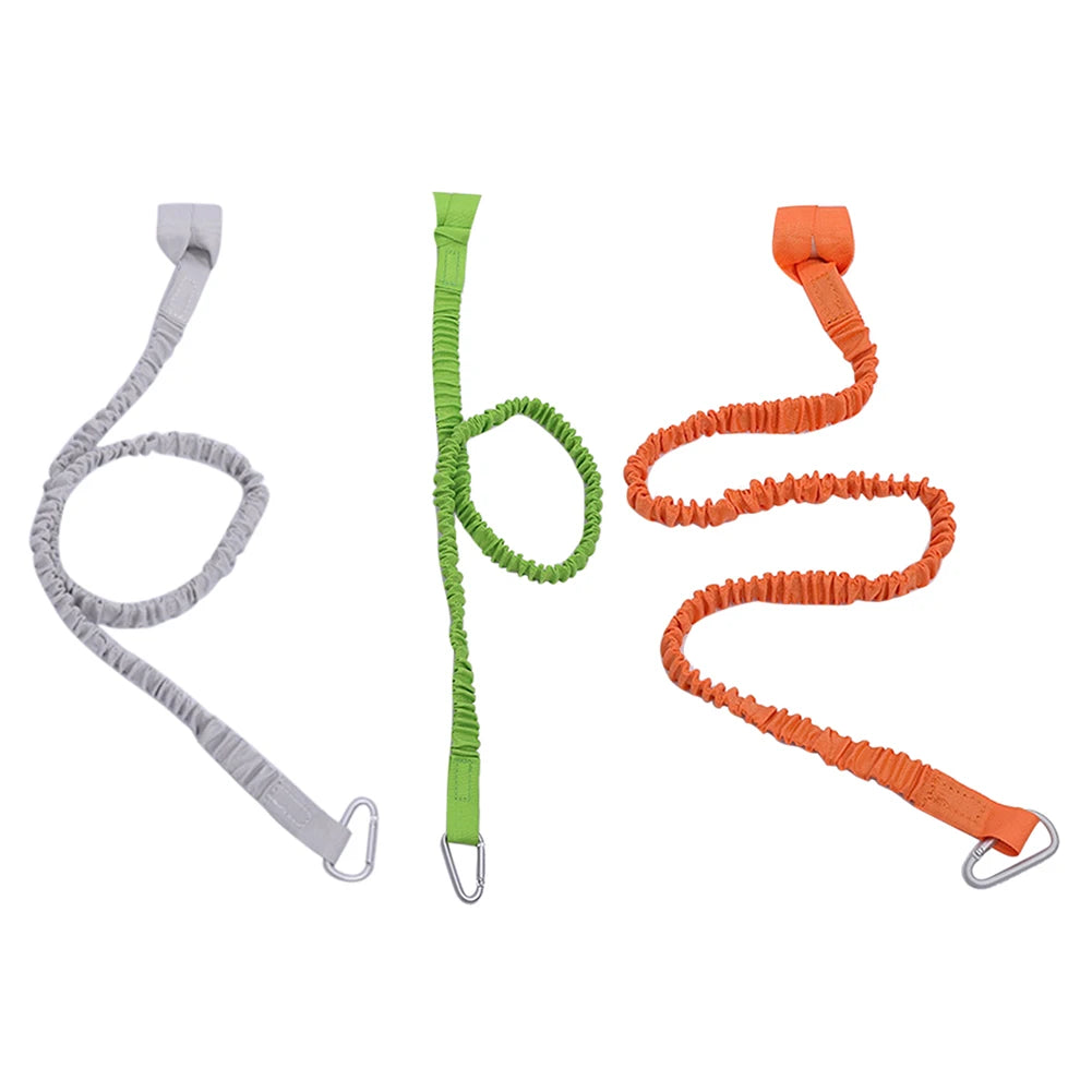 Adjustable Elastic Kayak Rod Lanyard - Canoe Paddle Leash - Fishing Rod Leash - Safety Rope - Carabiner - Rowing Boats Accessories