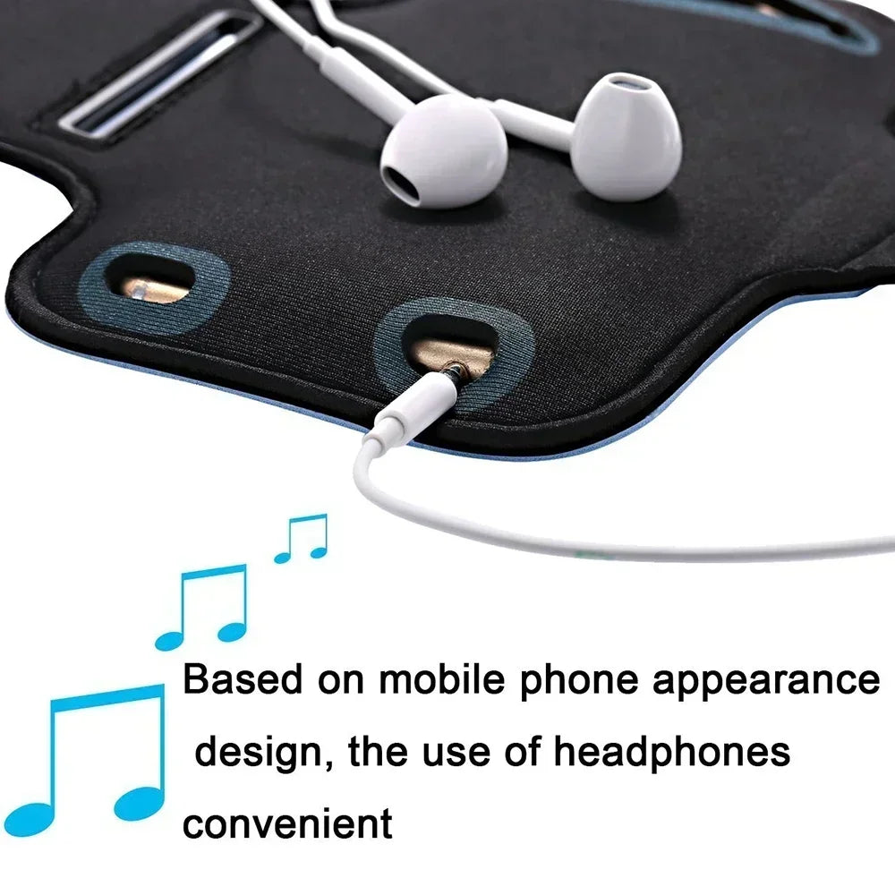 5.5 Inch Sports Phone Armband - Universal Smartphone Holder for Running and Gym (Compatible with Samsung and iPhone)