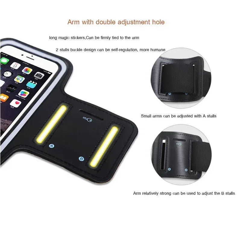 5.5 Inch Sports Phone Armband - Universal Smartphone Holder for Running and Gym (Compatible with Samsung and iPhone)