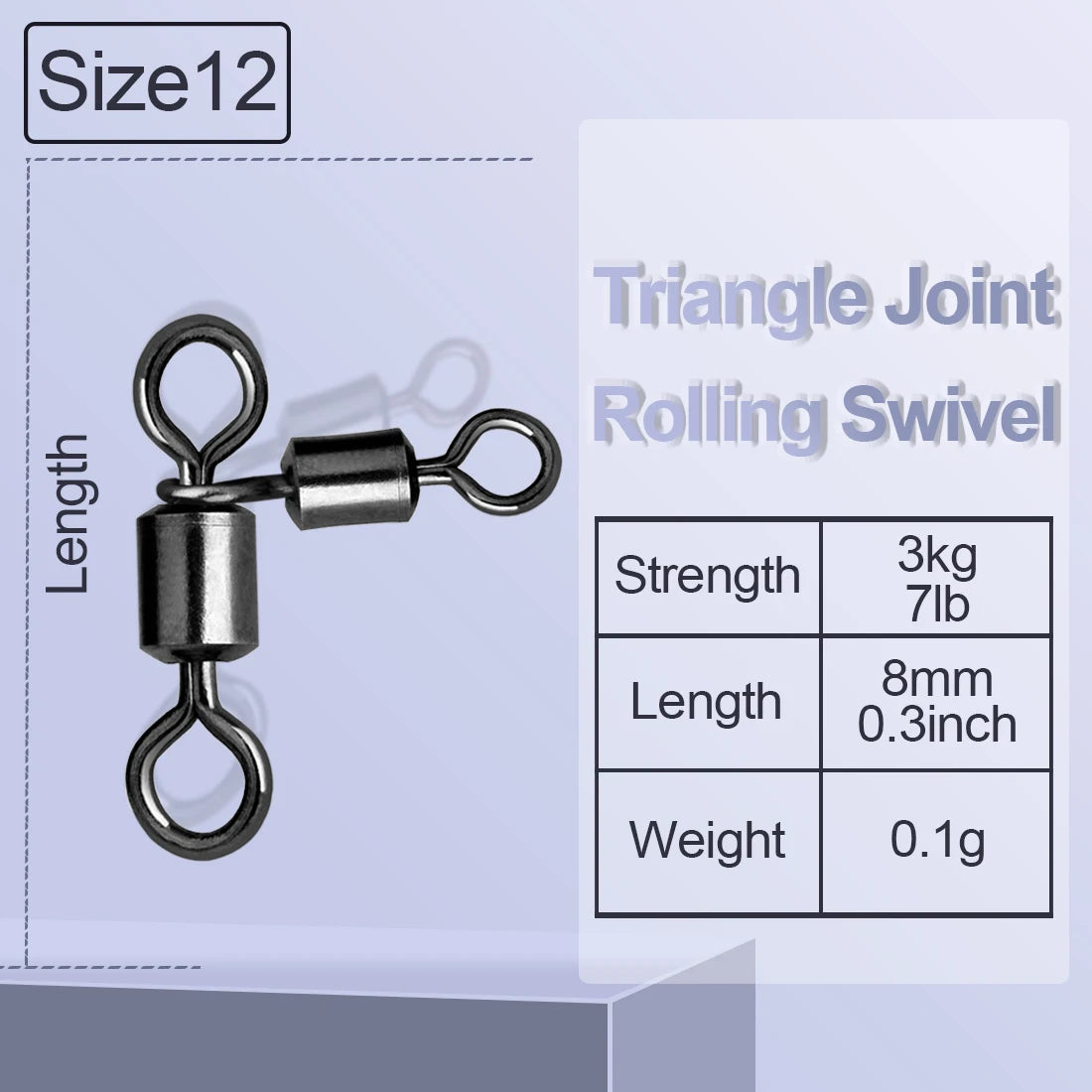 Triangle Joint 3-Way Rolling Swivels - Catfish Fishing Connectors for Bottom Bouncing