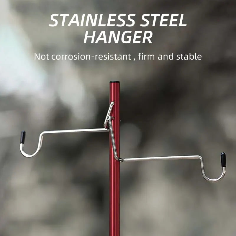 Portable Camping Lantern Stand - Detachable Tabletop Light Holder with Hangers for Hiking & Tourist Equipment