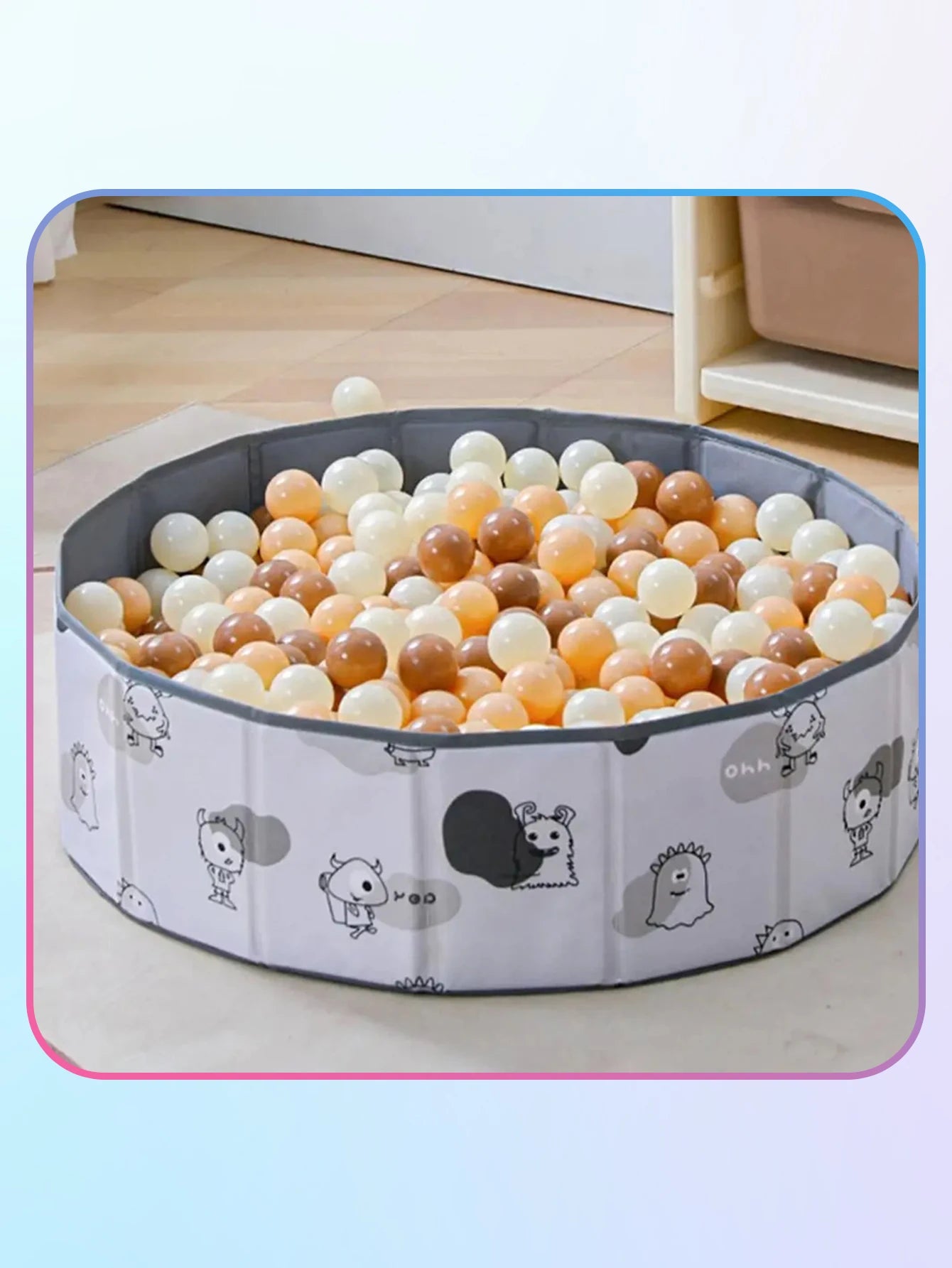 Eco-Friendly Ball Pit Balls - Soft Crush-Proof PE Plastic Ocean Balls 5.5cm with Mesh Bag (Neutral Beige, Coffee, Cream)