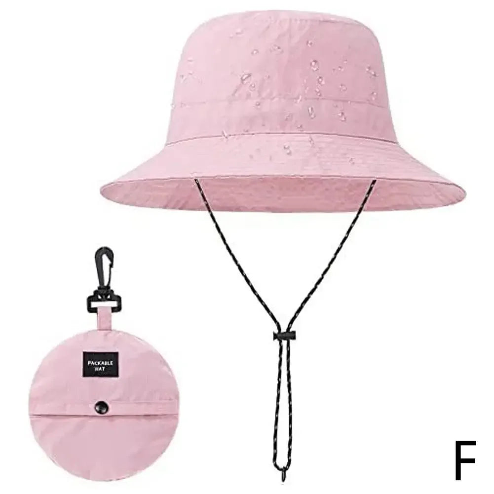 Unisex Waterproof Panama Bucket Hat - Anti-UV Sun Protection for Outdoor Camping, Hiking & Mountaineering
