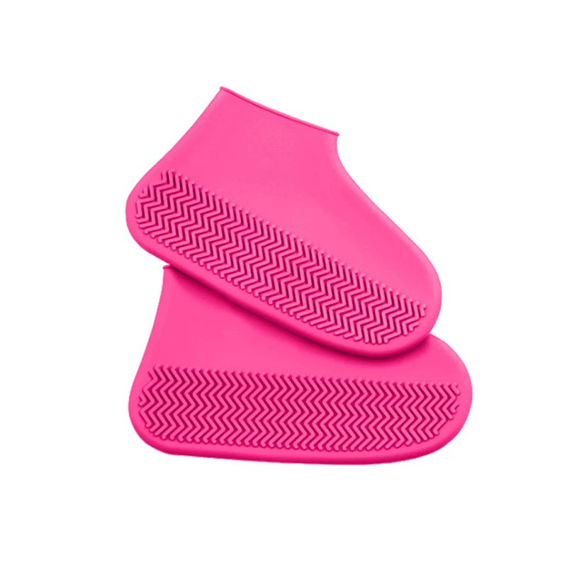 Waterproof Silicone Shoe Covers - 2 Pack Non-Slip High Elastic Wear-Resistant Unisex Rain Boot Covers for Outdoor Rainy Days Reusable
