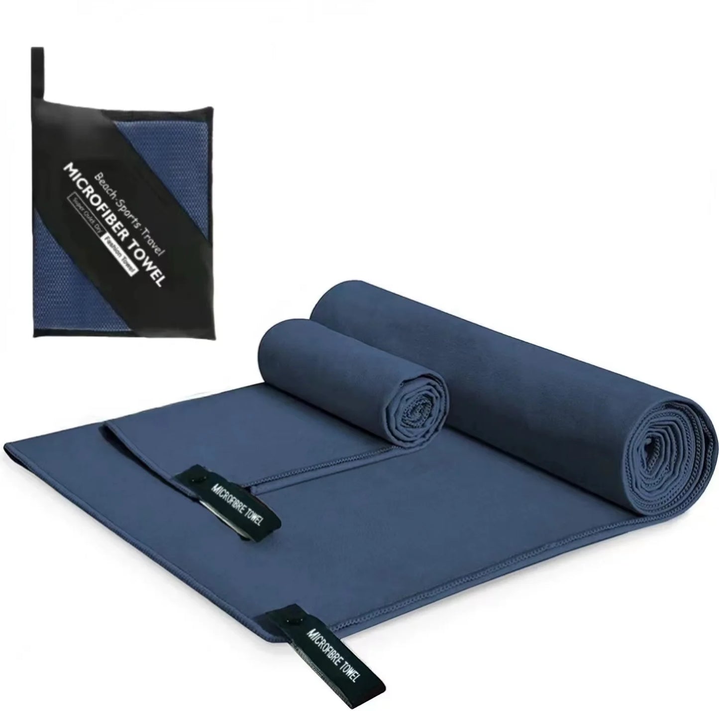 Ultralight Microfiber Sports Towel - Quick Dry Portable Beach Towel with Pocket for Swimming, Pool, Gym, Fitness & Yoga