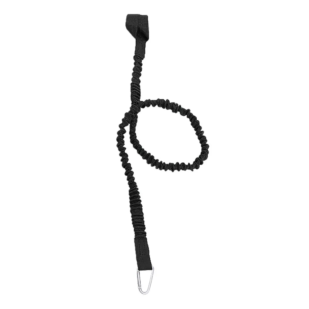 Adjustable Elastic Kayak Rod Lanyard - Canoe Paddle Leash - Fishing Rod Leash - Safety Rope - Carabiner - Rowing Boats Accessories