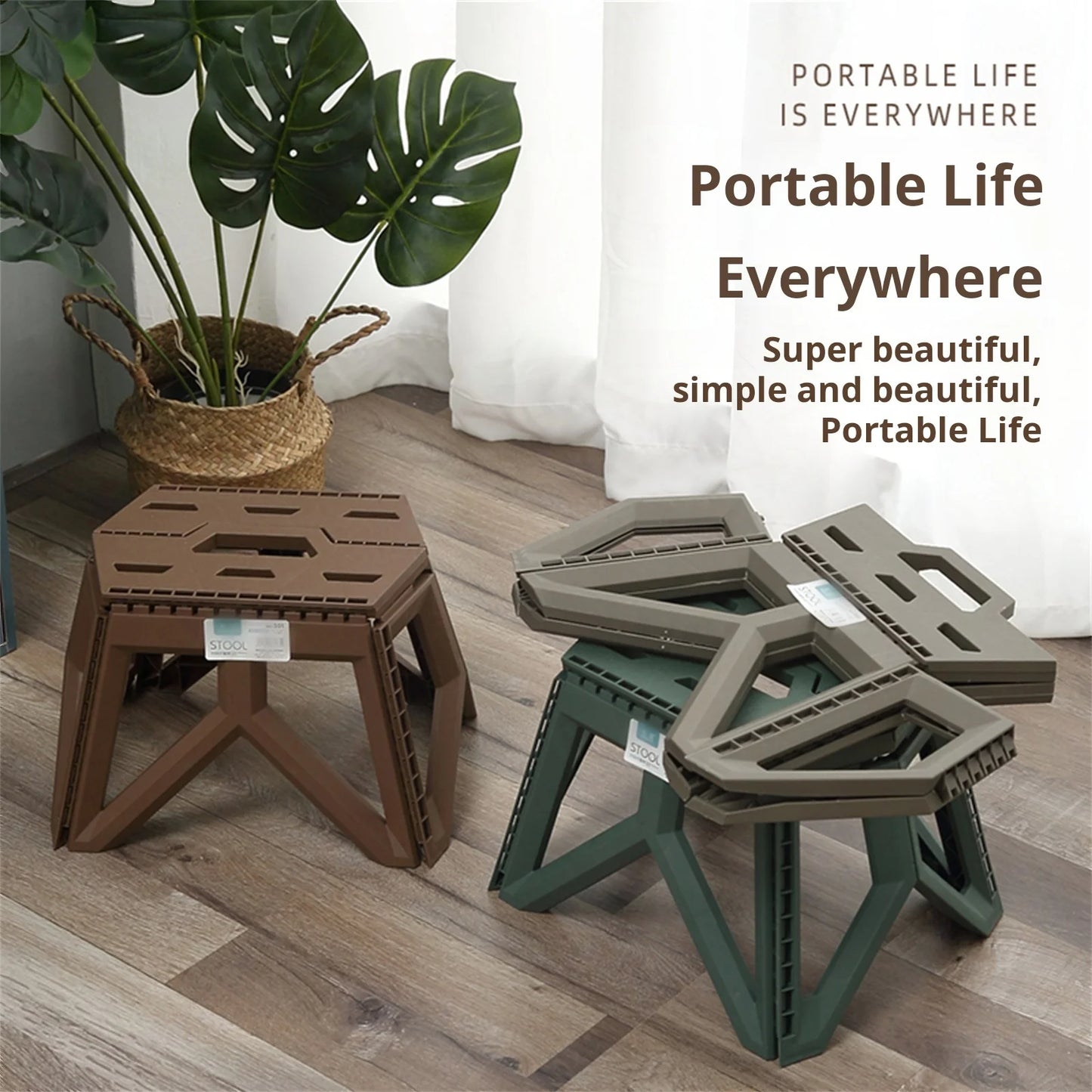 Portable Folding Camping Stool - High Load Bearing Outdoor Chair for Fishing, Beach & Camping