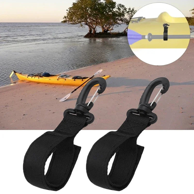 Dual Kayak Paddle Holder Set - Webbing Clips for SUP Boards & Inflatable Boats (2-Pack)
