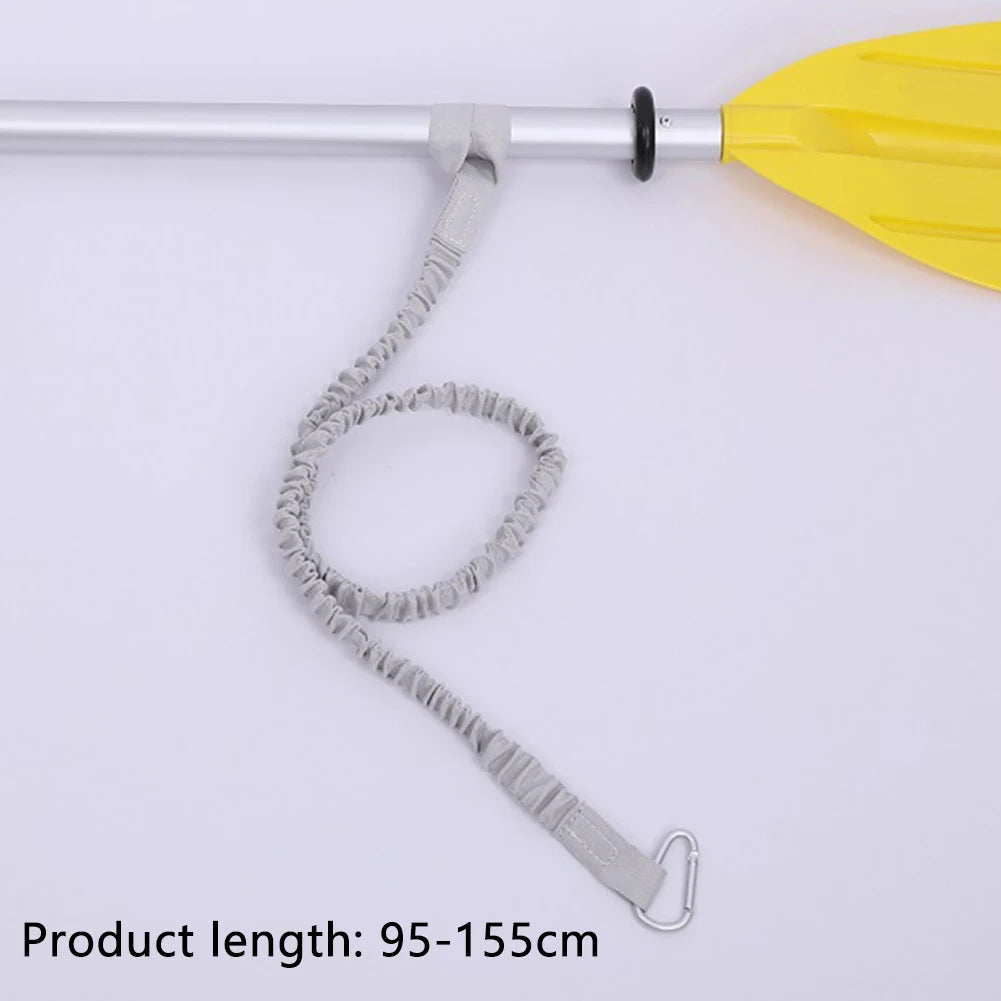 Adjustable Elastic Kayak Rod Lanyard - Canoe Paddle Leash - Fishing Rod Leash - Safety Rope - Carabiner - Rowing Boats Accessories
