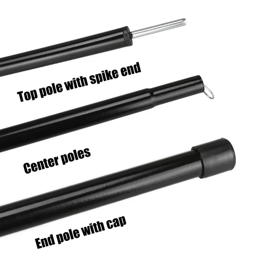 Universal Telescopic Tent Poles - Set of 2 Adjustable Aluminum Camping Awning Poles for Canopy Headroom