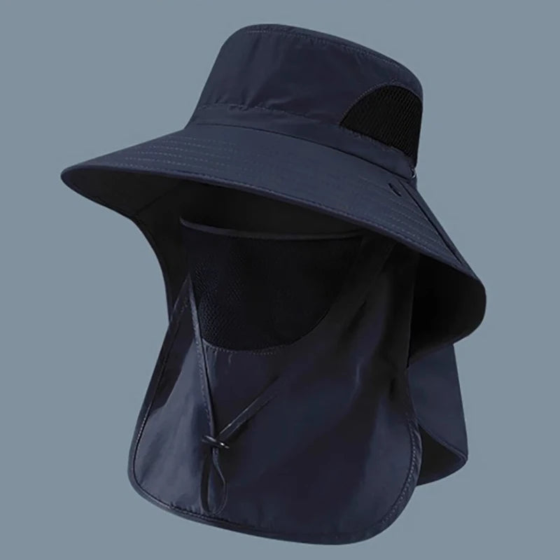 UV Protection Outdoor Sun Hat - Unisex Fishing & Hiking Cap with Neck Flap & Visor for Summer Adventures