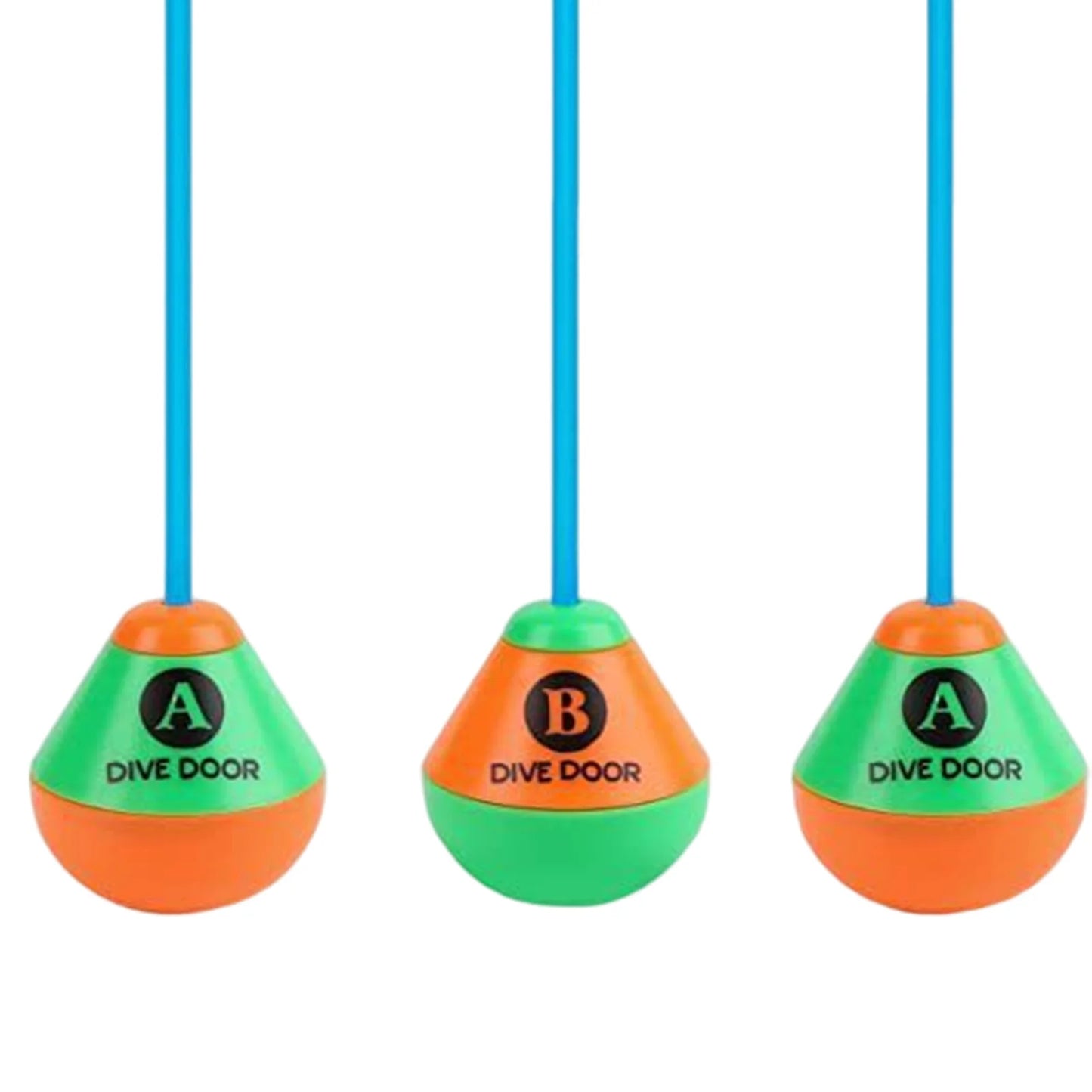 Swimming Pool Dive Rings Set - 2-Piece Reusable Through-Door Diving Game for Adults & Kids - Fun Water Sports Training Aid