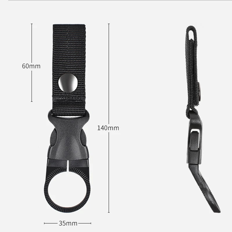 Outdoor Nylon EDC Carabiner Water Bottle Holder - Webbing Buckle Hook Clip for Backpack Belt Camping & Climbing