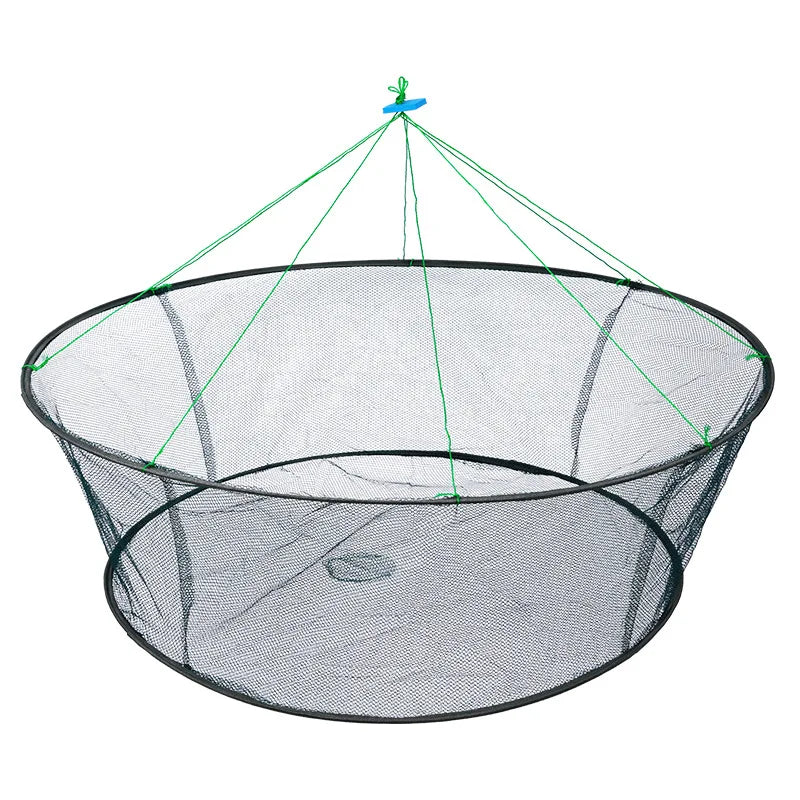 80CM Collapsible Drop Net - Multi-Purpose Fishing Trap for Shrimp, Crab, Prawn & Eel Catching with Loose Mouth Design